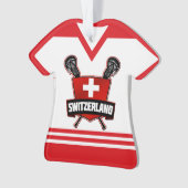 Naam & nummer Zwitserland Lacrosse Ornament (voorkant)