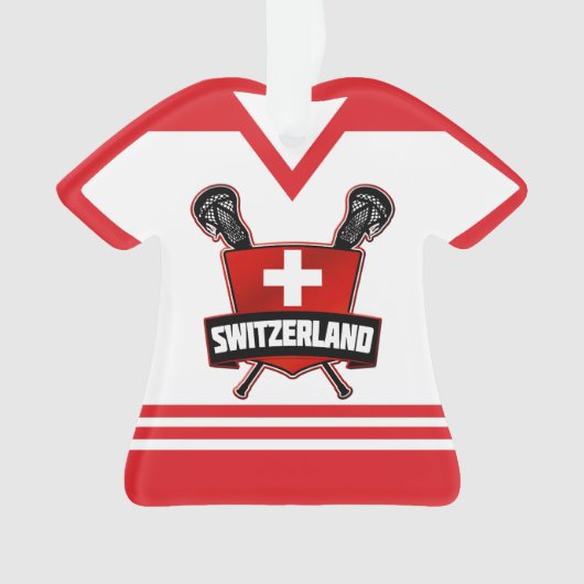 Naam & nummer Zwitserland Lacrosse Ornament (voorkant)