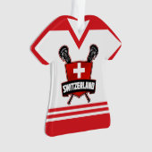 Naam & nummer Zwitserland Lacrosse Ornament (voorkant)