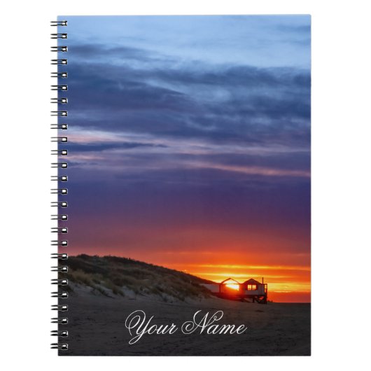  naam Ocean Lover Beach Sunset romance Notitieboek (Voorkant)