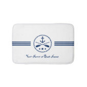 Naam of Boot Nautische Anker & Crossed Oars Marine Badmat (Voorkant)