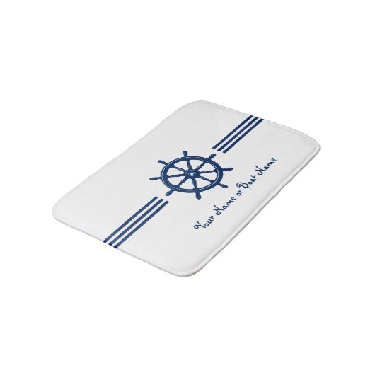 Naam of Boot Nautische Schepen Wiel Navy Badmat (Gekanteld)