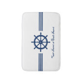 Naam of Boot Nautische Schepen Wiel Navy Badmat (Voorkant Verticaal)