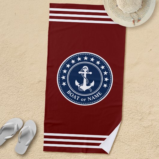 Naam of handelsnaam: Nautical Anchor Stars Stripes Strandlaken