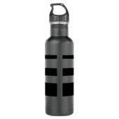 Naam of Initialen & Modern Weaving Stripes Waterfles (Achterkant)