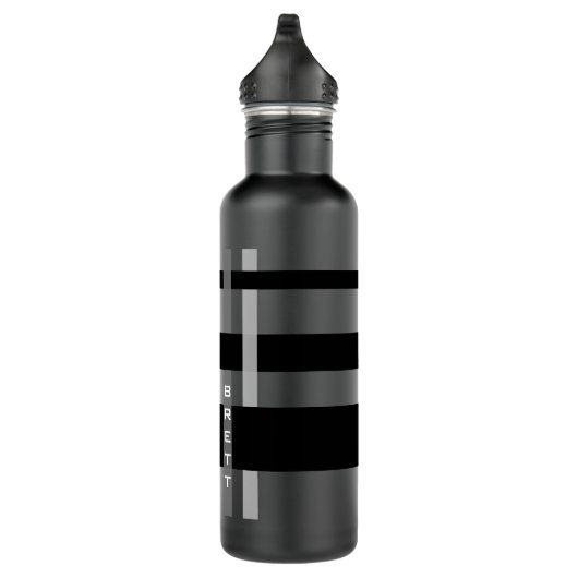 Naam of Initialen & Modern Weaving Stripes Waterfles (Rechts)