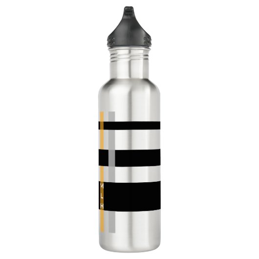 Naam of Initialen & Modern Weaving Stripes Waterfles (Rechts)