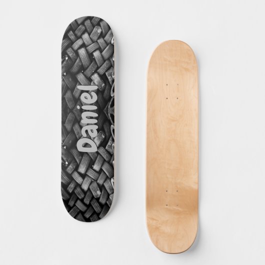 Naam of Initialen toevoegen - Oude Skateboard voor (Voorkant)