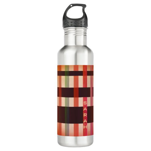 Naam of Initialen &  Weven Stripes Waterfles (Voorkant)