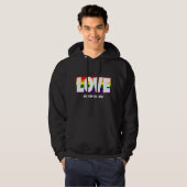 Naam of Jouw tekst toevoegen, liefdesregenboog vla Hoodie (Voorkant volledig)