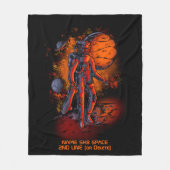 Naam of Jouw tekst toevoegen - Lion Astronaut SK8 Fleece Deken (Voorkant)