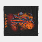 Naam of Jouw tekst toevoegen - Lion Astronaut SK8 Fleece Deken (Voorkant (Horizontaal))