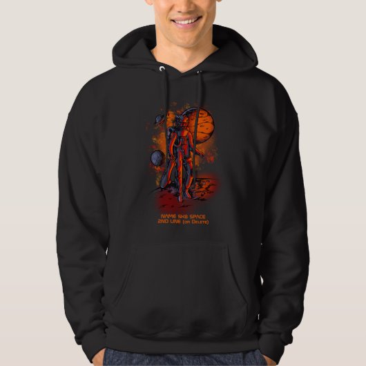 Naam of Jouw tekst toevoegen - Lion Astronaut SK8  Hoodie (Voorkant)