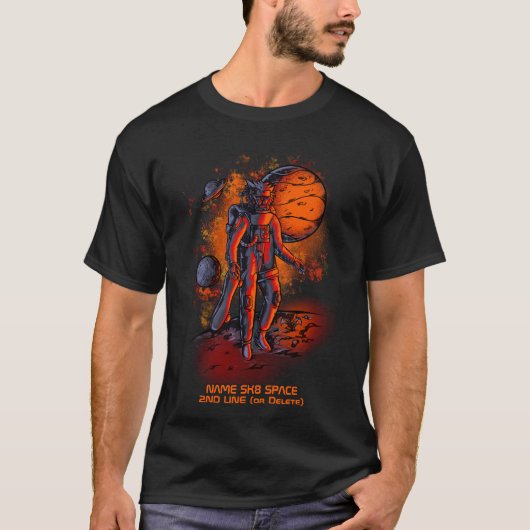 Naam of Jouw tekst toevoegen - Lion Astronaut SK8 T-shirt (Voorkant)