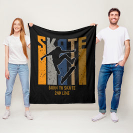 Naam of Jouw tekst toevoegen - Skateboarder SCHAAT Fleece Deken