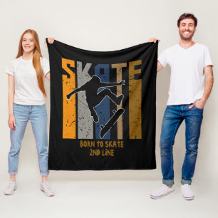 Naam of Jouw tekst toevoegen - Skateboarder SCHAAT Fleece Deken