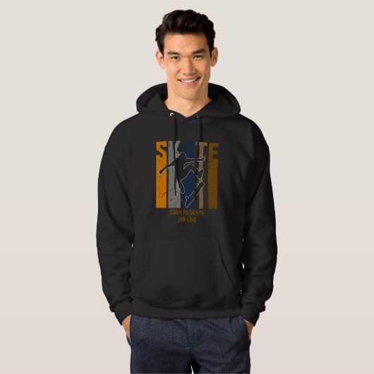Naam of Jouw tekst toevoegen - Skateboarder SCHAAT Hoodie (Voorkant volledig)