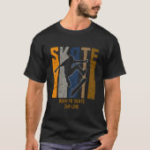 Naam of Jouw tekst toevoegen - Skateboarder SCHAAT T-shirt (Voorkant)
