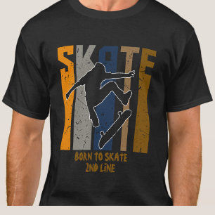 Naam of Jouw tekst toevoegen - Skateboarder SCHAAT T-shirt