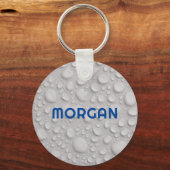 Naam of Monogram op Water Drops Sleutelhanger (Achterkant)