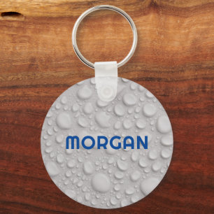 Naam of Monogram op Water Drops Sleutelhanger