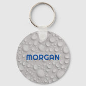 Naam of monogram op waterdruppels sleutelhanger (Voorkant)