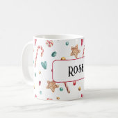 Naam of monogram, snoep & koekjes 11oz koffiemok (Voorkant links)