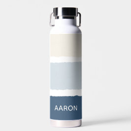 Naam of Monogrammen Paintborstelstrepen in Blues E Waterfles