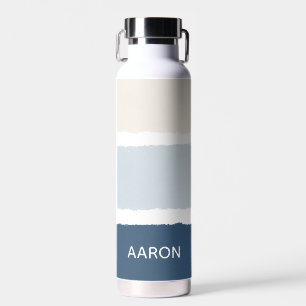 Naam of Monogrammen Paintborstelstrepen in Blues E Waterfles