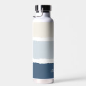 Naam of Monogrammen Paintborstelstrepen in Blues E Waterfles (Rechts)