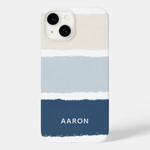 Naam of monogrammen penseelstrepen in blauw Ecru