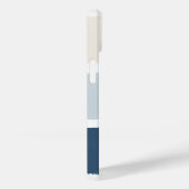Naam of monogrammen penseelstrepen in blauw Ecru Case-Mate iPhone Case (Achterkant / Rechts)