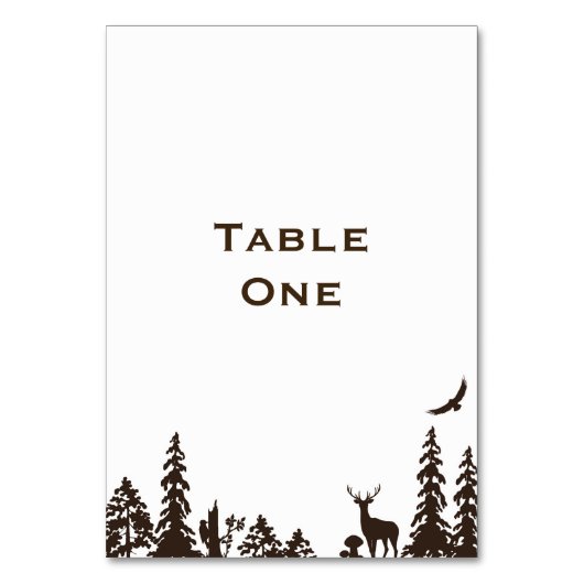 Naam of nummer van de Woodland Wedding Table Kaart (Voorkant)