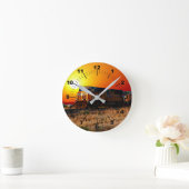 Naam of tekst toevoegen - Sunset Diesel Locomotive Ronde Klok (Huis)