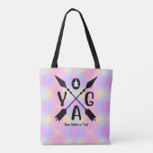 Naam of tekst toevoegen Yoga Boho Arrows Pastels Tote Bag (Achterkant)