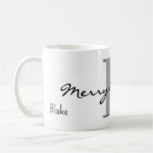 Naam, oktober Opal Birthstone | vrolijk kerstfeest Koffiemok (Links)