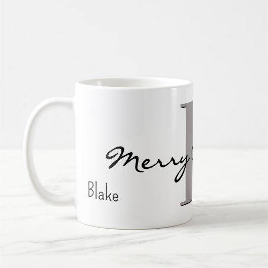 Naam, oktober Opal Birthstone | vrolijk kerstfeest Koffiemok (Links)