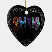 Naam Olivia - Naam in lichten (foto) Keramisch Ornament (Rechts)