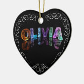 Naam Olivia - Naam in lichten (foto) Keramisch Ornament (Links)