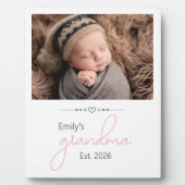 Naam Oma Gesticht Jaar Foto Script Lettertype Fotoplaat (Voorkant)