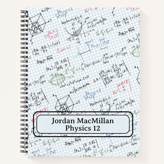 Naam Onderwerp Wiskunde Natuurkunde Engineering Eq Notitieboek (Voorkant)