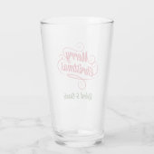 Naam,  ontwerp Vrolijk kerstfeest, 16oz. Pint Glas (Achterkant)