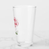 Naam,  ontwerp Vrolijk kerstfeest, 16oz. Pint Glas (Links)