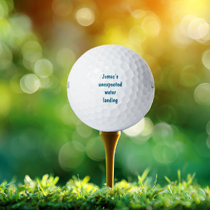 Naam onverwachte landing in het water Grappige uit Golfballen
