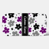 Naam op Ace Pride Flowers Paars Grey Black White Case-Mate iPhone Case (Achterkant (horizontaal))