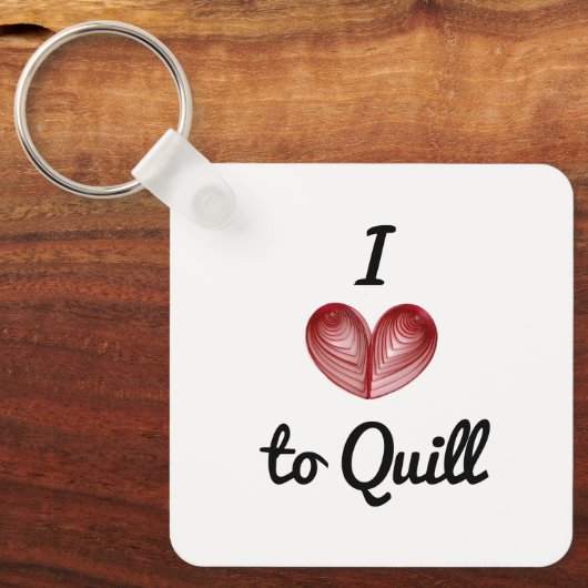Naam op Back, I Heart to Quill 2,5-inch Sleutelhan Sleutelhanger (Voorkant)