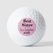 Naam op Beste Zus, Waarde 3 pak Golfballen (Voorkant)