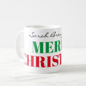 Naam op Big Merry Christmas 11oz Classic Koffiemok (Voorkant links)