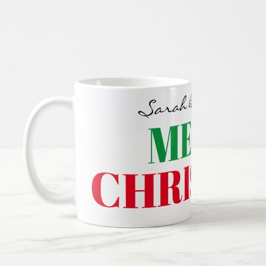 Naam op Big Merry Christmas 11oz Classic Koffiemok (Links)