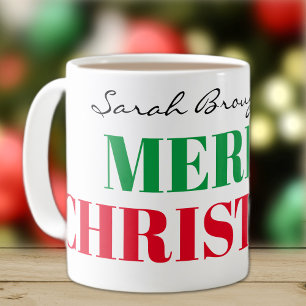 Naam op Big Merry Christmas 11oz Classic Koffiemok